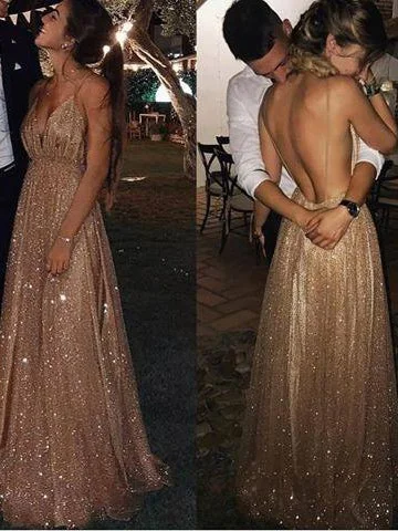 Deep Discounts Beautiful Prom Dresses with Spaghetti Straps A Line Lace Backless Long Prom Dress JKL1527