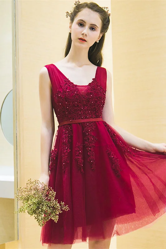 Seasonal Sale long-sleeve floral dressPlunging V Neck Beaded Appliques Sleeveless Mini Formal Dress with Sash Seasonal Sale long-sleeve floral dressPlunging V Neck Beaded Appliques Sleeveless Mini Formal Dress with Sash