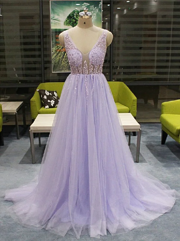 Daily Deals Open Back Prom Dresses Vneck Aline Beading Fashion Prom Dress Backless Evening Dress JKL1507
