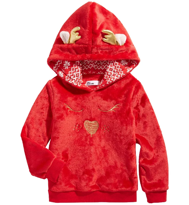 Inventory Reduction chic workout hoodievibrant athletic hoodieEpic Threads Toddler Girls Plush Reindeer Hoodie