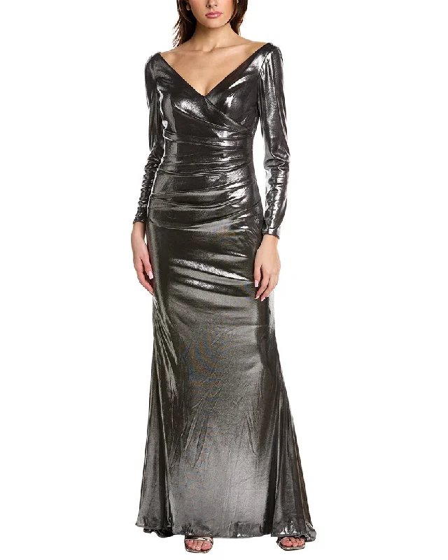 Value Deals off-shoulder dressRene Ruiz Metallic Stretch Gown