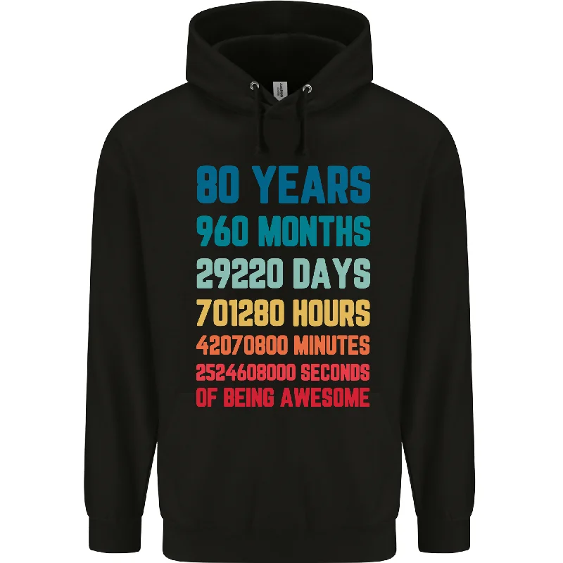 Price Cut casual hoodie for fall80th Birthday 80 Year Old Mens 80% Cotton Hoodie