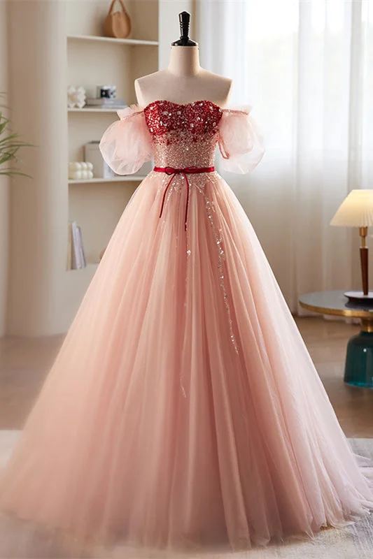 Deal of the Week v-neck dressPink Off-the-Shoulder Beaded Maxi Formal Dress with Sash Deal of the Week v-neck dressPink Off-the-Shoulder Beaded Maxi Formal Dress with Sash