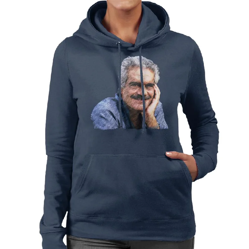 Final Sale versatile hoodieTV Times Actor Omar Sharif 1988 Women's Hooded Sweatshirt
