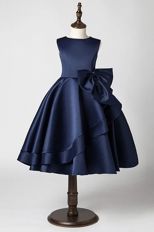 Act Fast fitted dressRound Sleeveless Satin A-Line Flower Girl Dress
