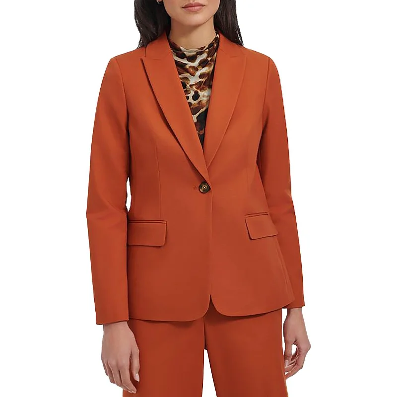 Blowout Deals wool-blend coatWomens Shoulder Pads Long Sleeve One-Button Blazer