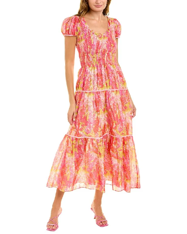 Super Deal bohemian dressLoveShackFancy Elisabelle Silk-Blend Maxi Dress