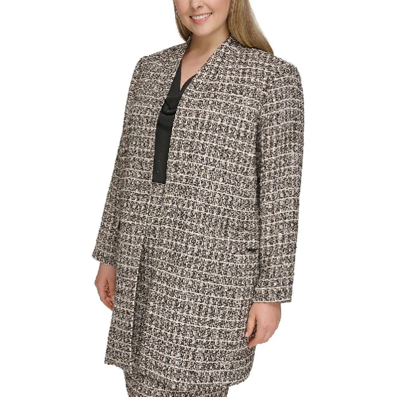 Today’s Deal comfortable winter coatPlus Womens Tweed Open Front Duster Blazer