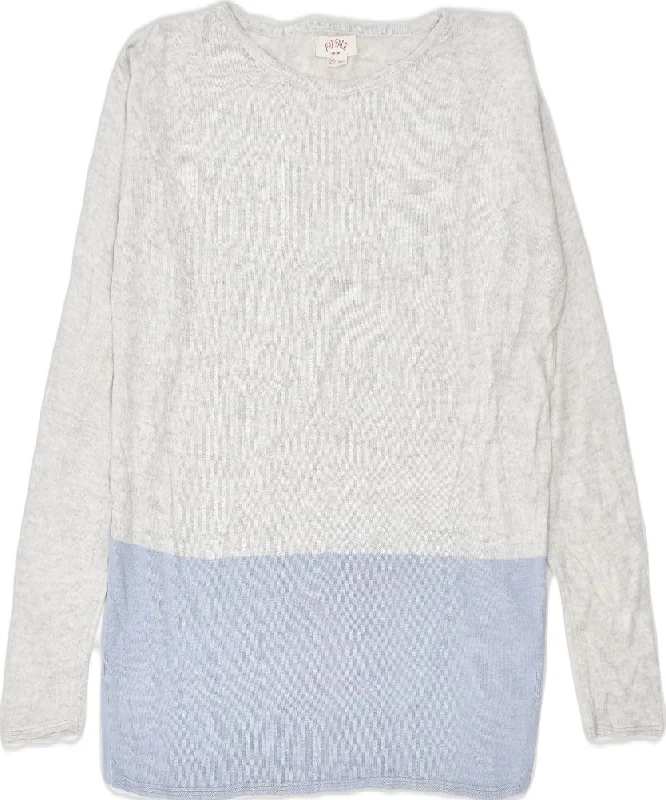 Mega Deal stylish pullover hoodieFAT FACE Womens Oversized Crew Neck Jumper Sweater UK 8 Small Grey