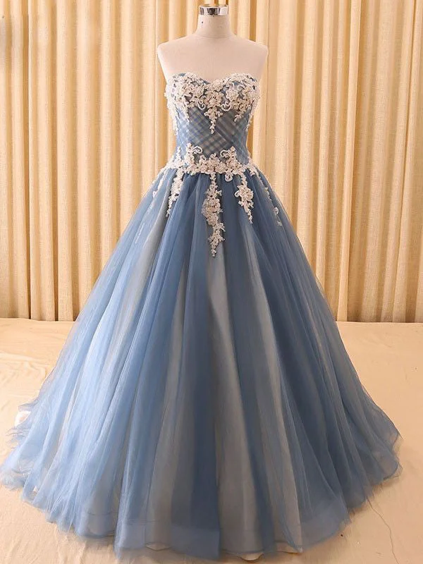 Limited Availability Ball Gown Prom Dresses Sweetheart Floor-length Lace Tulle Beautiful Prom Dress JKL623