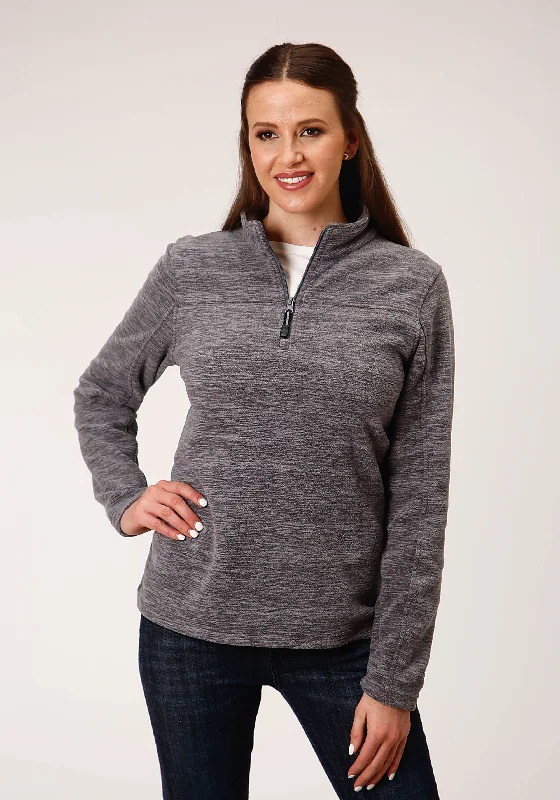 Today’s Special outdoor adventure coatWOMENS MELANGE GREY MICRO FLEECE PULLOVER