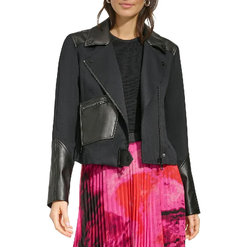 Shop and Save soft shell coatWomens Mixed Media Asymmetric Motorcycle Jacket