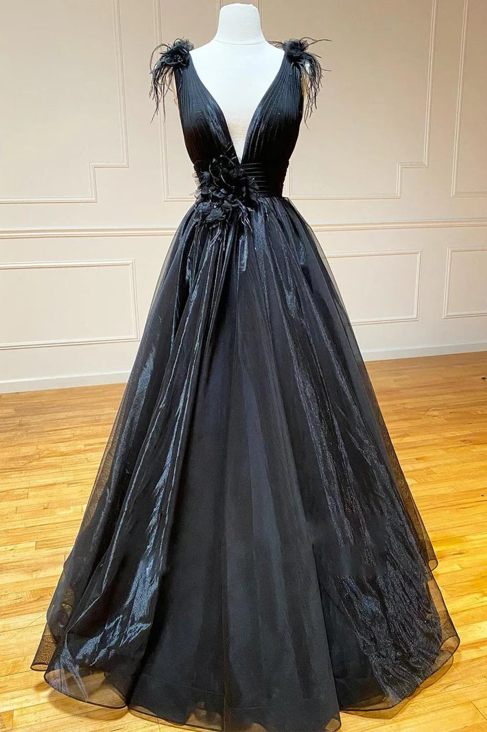 Loyalty Reward playful dressTulle A-Line V-Neck Sleeveless Empire Prom Dress