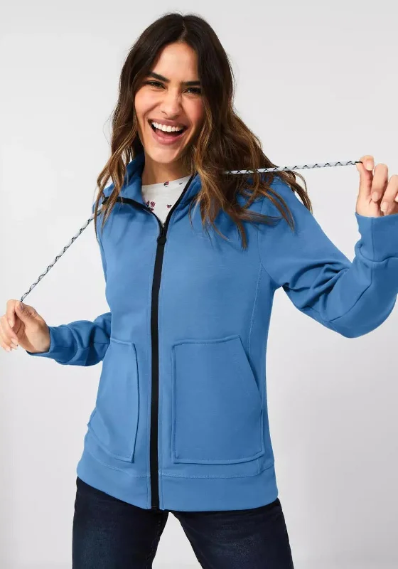 Final Markdown comfortable hoodieCecil Collared Full Zip Sweatshirt, Dusk Sky Blue