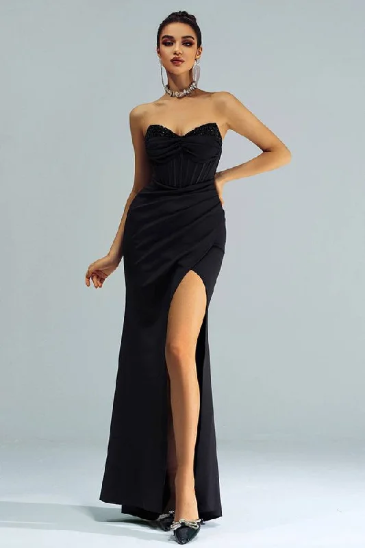Super Bargain sophisticated dressSweetheart Strapless Empire Long Party Evening Dress With Slit