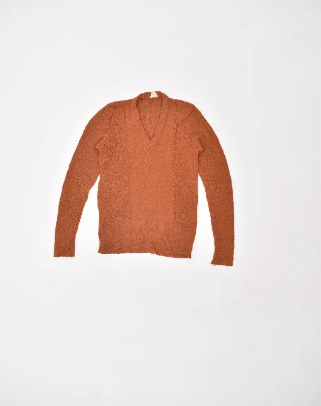 Extra Discounts bold hoodie with logoVINTAGE Womens V-Neck Jumper Sweater UK 10 Small Brown