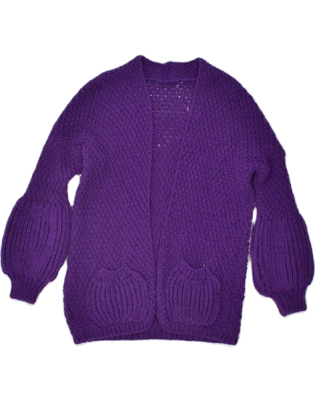 New Markdowns sports hoodieVINTAGE Womens Cardigan Sweater UK 14 Medium Purple Acrylic