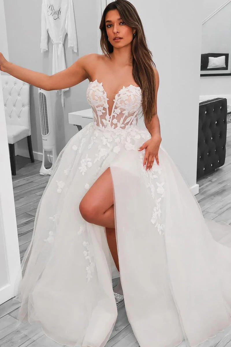 Best Seller summer floral dressSweetheart Strapless Empire Sheer Long A-Line Wedding Dress Best Seller summer floral dressSweetheart Strapless Empire Sheer Long A-Line Wedding Dress