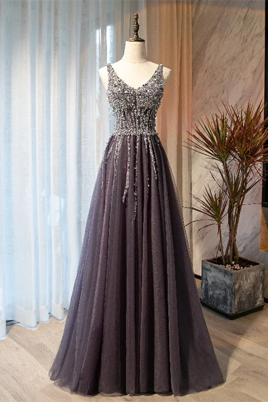 Value Deals one-shoulder dressDusty Purple A-line Sequins-Embroidered Long Formal Dress Value Deals one-shoulder dressDusty Purple A-line Sequins-Embroidered Long Formal Dress