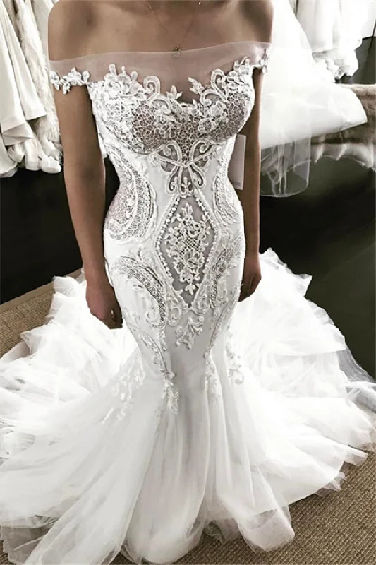 Deal of the Week Off the shoulder Strapless Mermaid Lace Wedding Dress