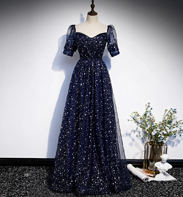 Epic Deals satin midi dressBlue tulle long prom dress blue evening dress s106
