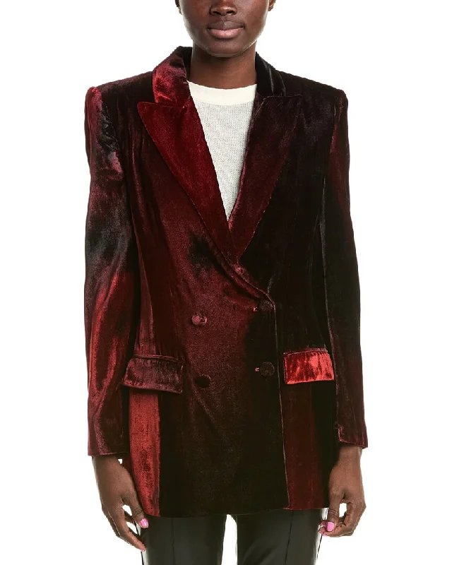 Exclusive Preview insulated trench coatAlberta Ferretti Velvet Silk-Blend Blazer