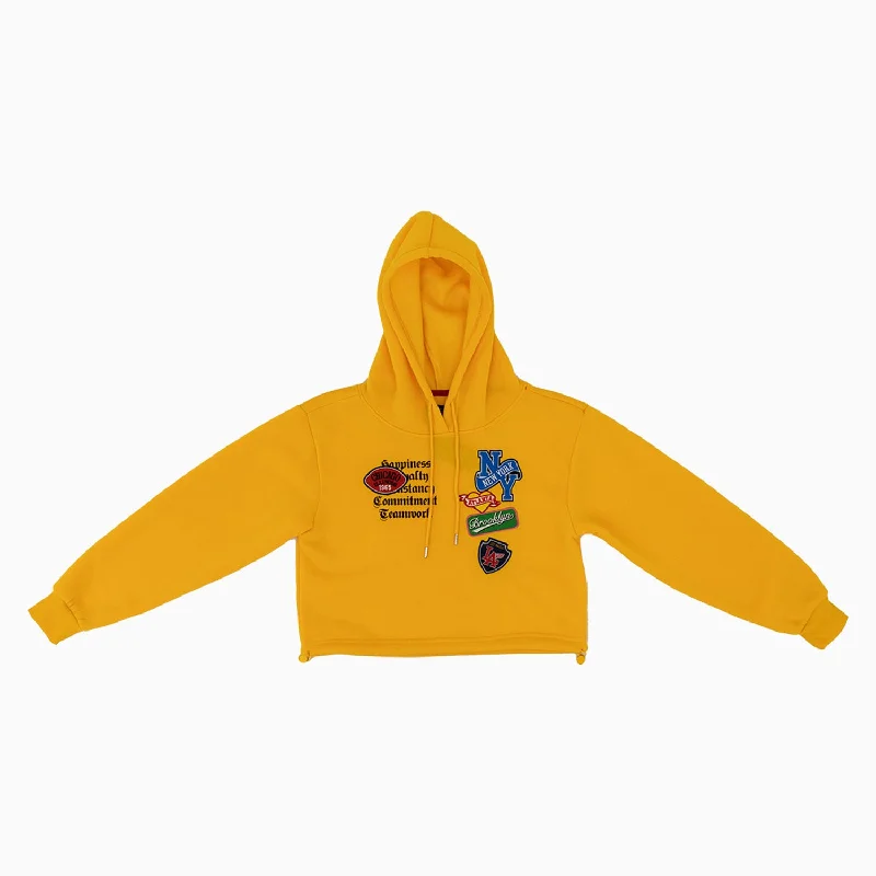 Epic Deals oversized hoodie with drawstringsWomen's Fleece Crop Graphic Pull Over Hoodie