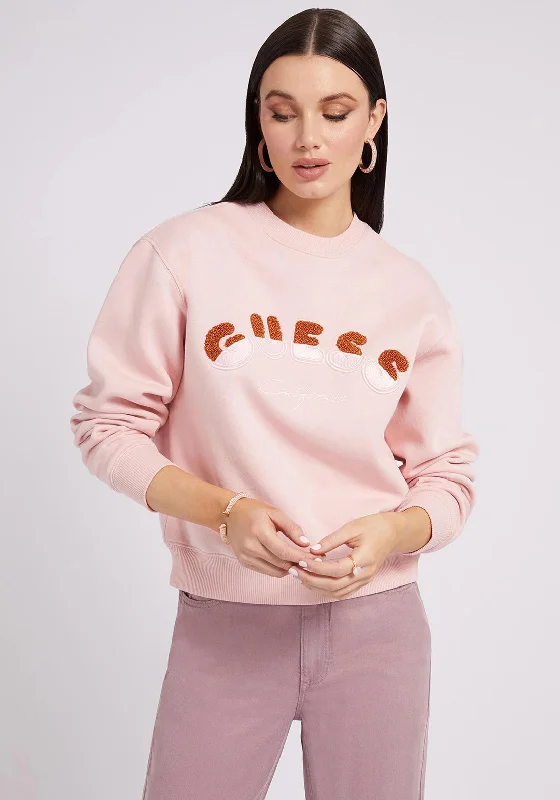 Today's Special comfortable hooded sweatshirtGuess Womens Metallic Embroidered Logo Sweatshirt, Pink