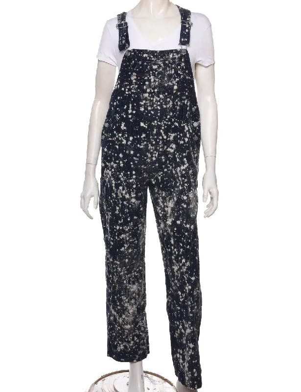 Price Break soft coatNavy Bleached 1990s Corduroy Dungarees - W32 L30