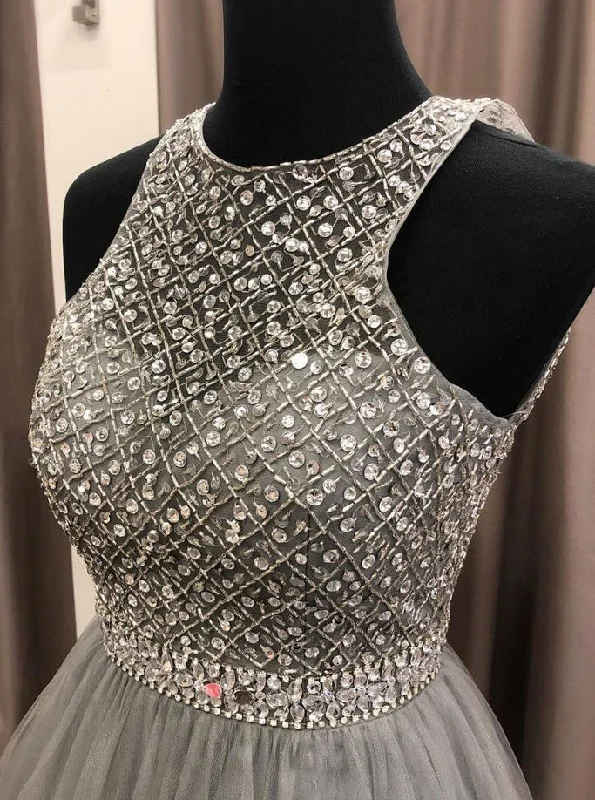 Deal Alert Gorgeous c A-line Scoop Beaded Long Prom Dresses Evening Gowns