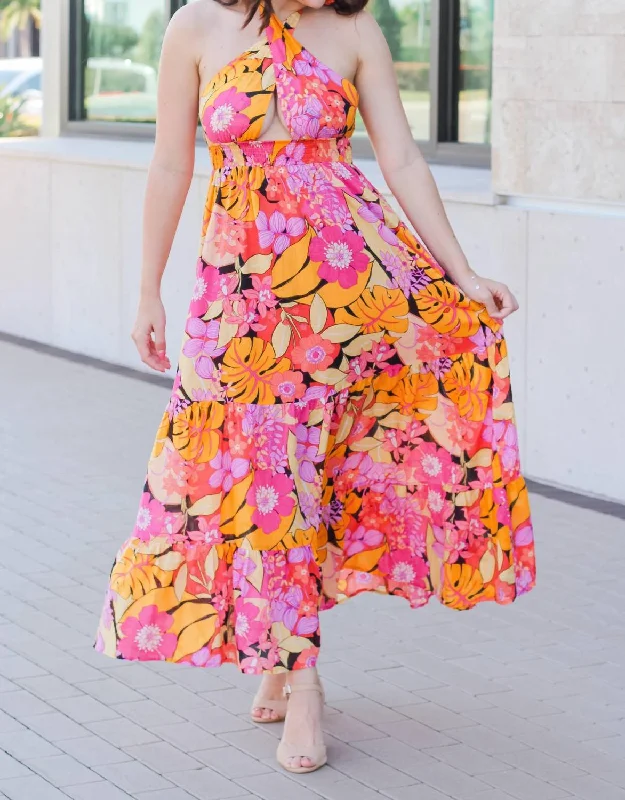 Major Savings wrap-around dressNight Flower Spring Maxi Dress in Multi