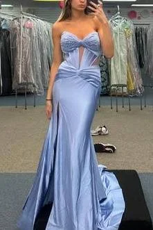 Value Deals cocktail party dressSweetheart Strapless Beaded With Train Trumpet Party Prom Dress