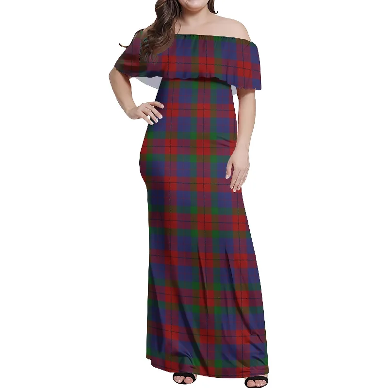 Flash Deals Skene of Cromar Tartan Off Shoulder Long Dress