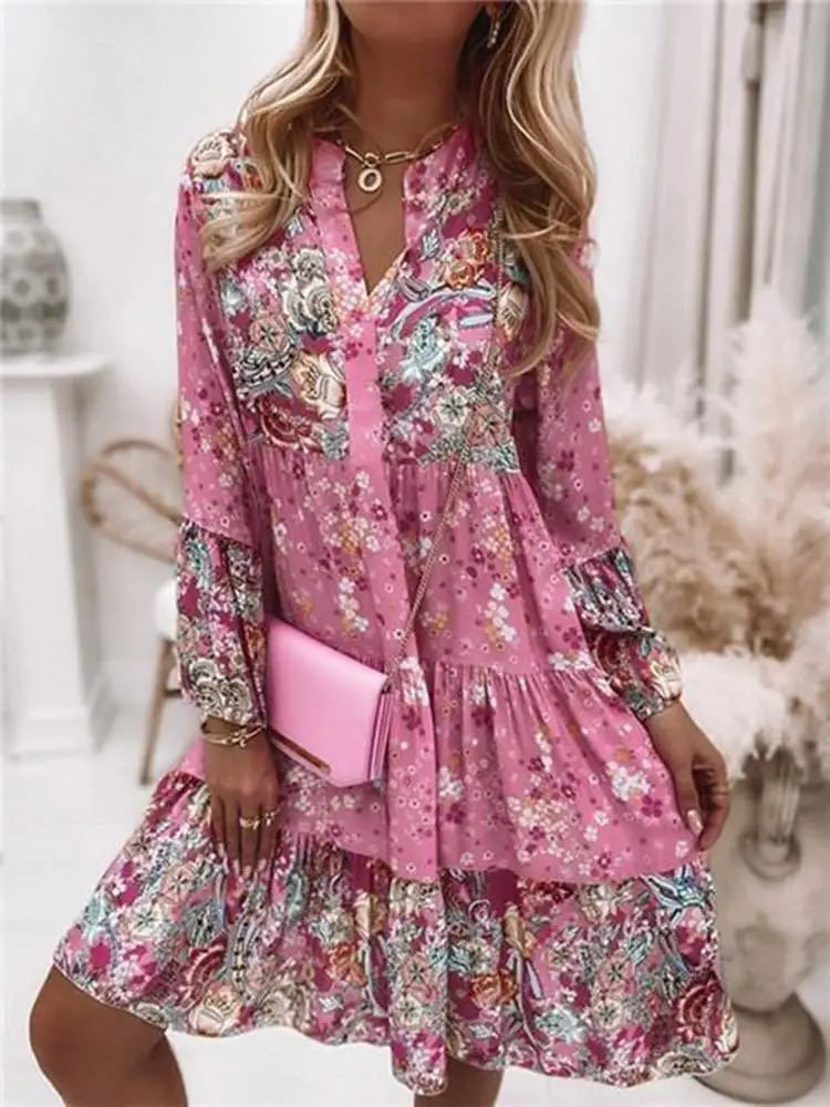 Instant Discount long coatCasual Floral Print Dresses For Women 2024 Sping Summer Boho V Neck Loose A Line Dress Elegant Beach Party Dress Robe Femme Instant Discount long coatCasual Floral Print Dresses For Women 2024 Sping Summer Boho V Neck Loose A Line Dress Elegant Beach Party Dress Robe Femme