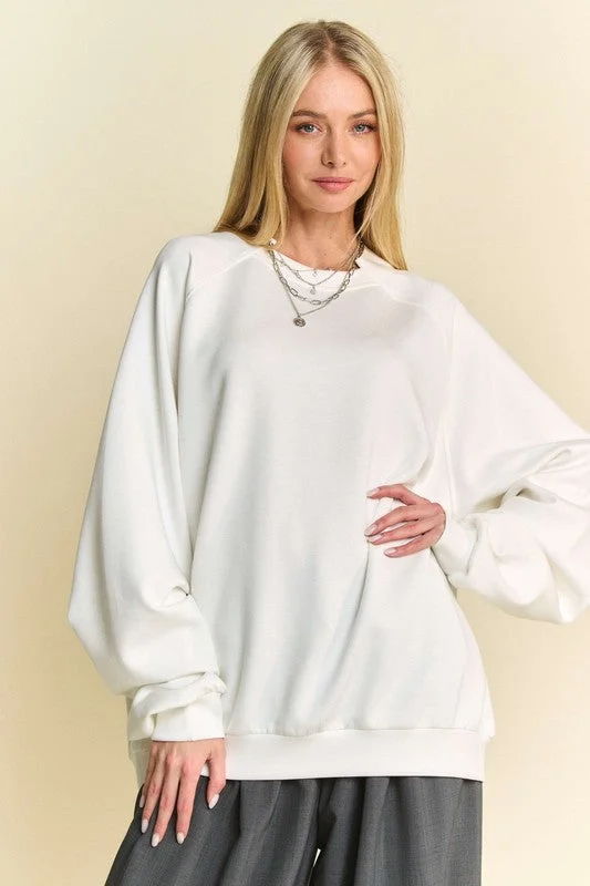 Weekend Flash Sale stylish pullover hoodievibrant athletic hoodieDavi & Dani Round Neck Raglan Sleeve Sweatshirt