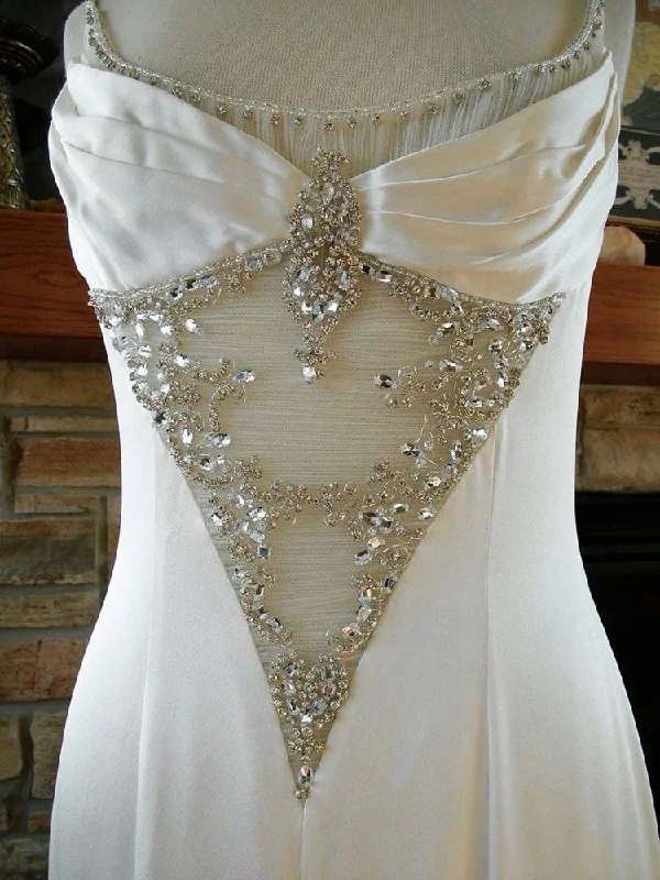 Markdowns casual dressSparkle White Long Wedding Dress,Wedding Guest Dress Y4399