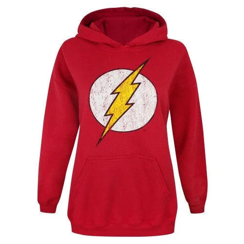 Final Markdown fleece-lined hoodiesleek workout sweatshirtFlash Womens/Ladies Distressed Logo Hoodie