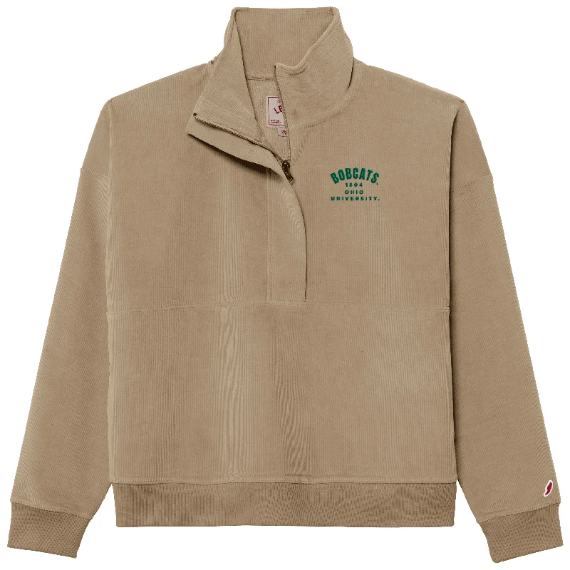 Super Sale fashion hoodiecontemporary fitness sweatshirtOhio Bobcats Women's League Khaki Half-Zip