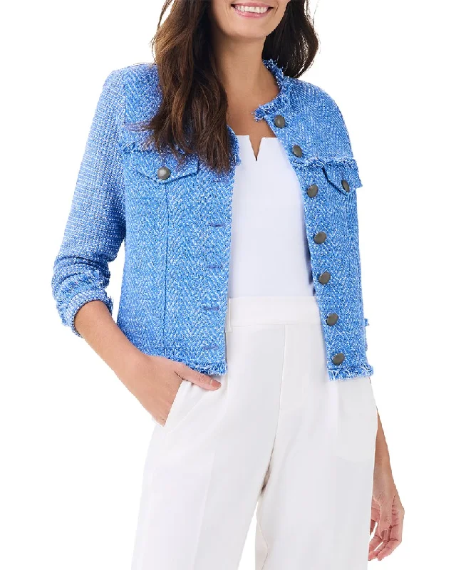 Sneak Peek Sale fashionable quilted coatNic+Zoe Utility Fringe Mix Knit Jacket
