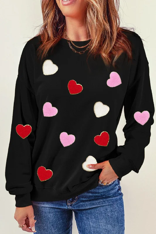 Special Promotion warm pullover hoodieperformance gym sweatshirtValentine's Day Contrast Heart Long Sleeve Sweatshirt