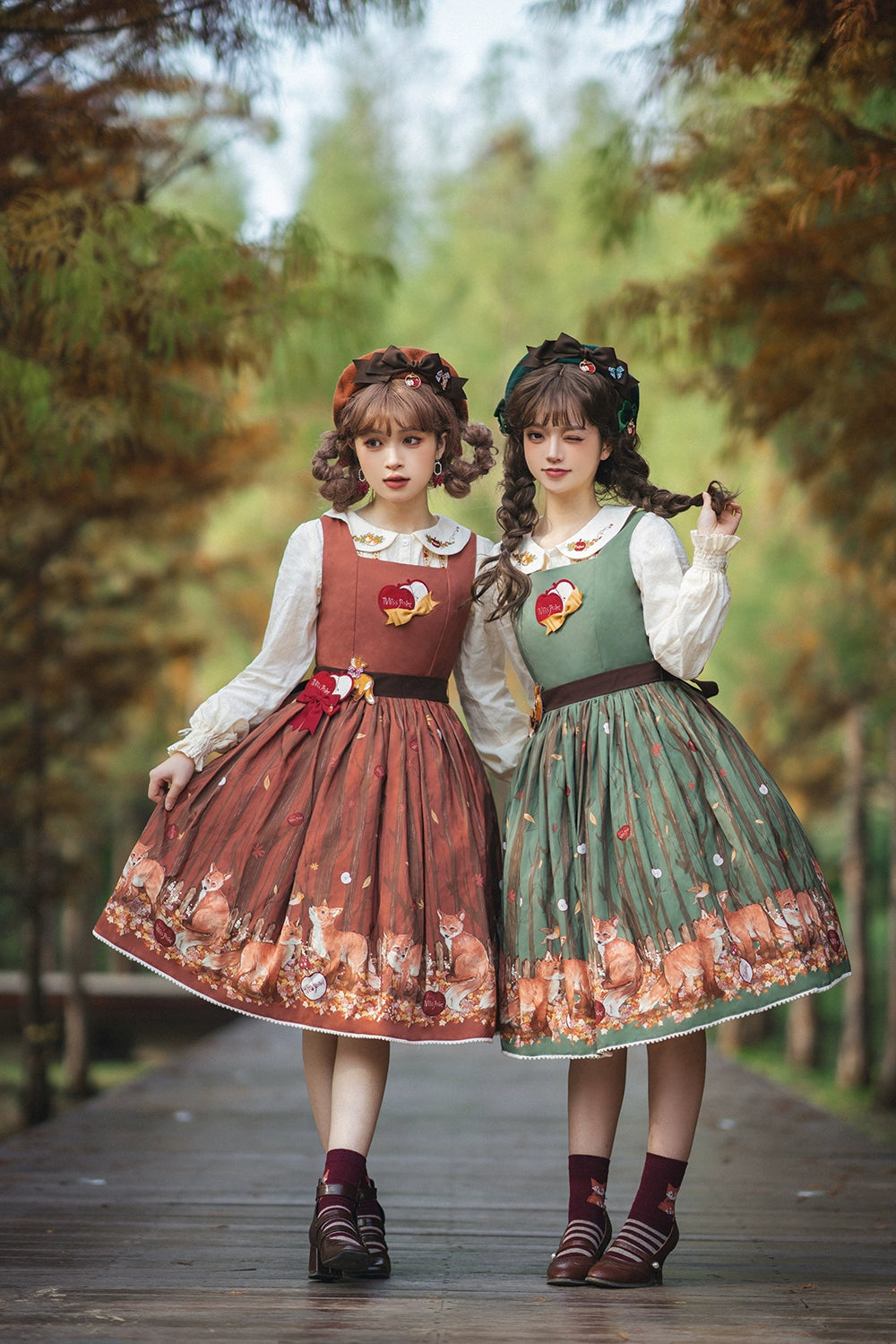 Price Cut winter dress(BFM)Miss Point~Fat Fox in the Forest~Kawaii Lolita JSK Fairy Tale Forest Style Vest Dress Price Cut winter dress(BFM)Miss Point~Fat Fox in the Forest~Kawaii Lolita JSK Fairy Tale Forest Style Vest Dress