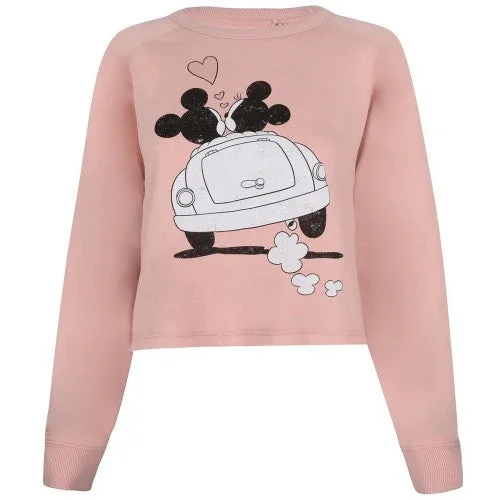 Huge Savings trendy hooded sweatshirtcomfy workout sweatshirtDisney Womens/Ladies Mickey & Minnie Mouse Hearts Crop Sweatshirt