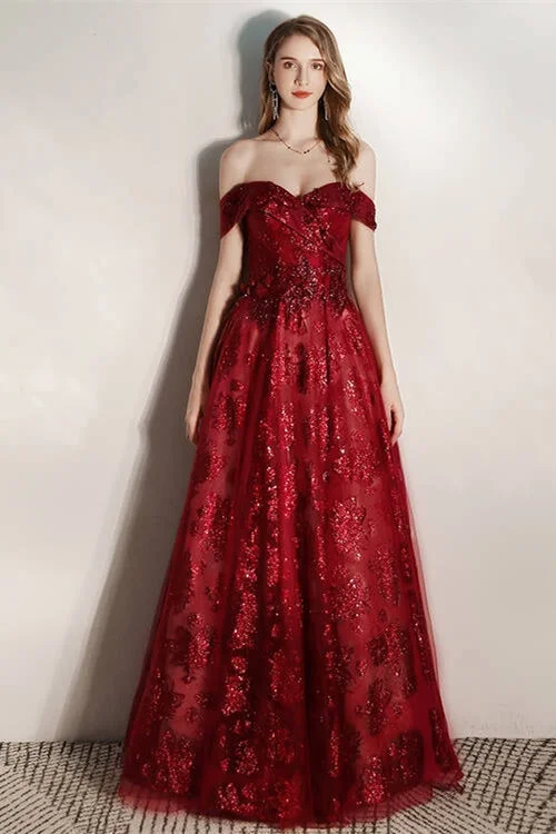 Limited Edition wrap dressOff the Shoulder Red Long Evening Dress