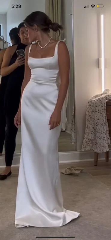 Unbeatable Prices bodycon dressElegant White Satin Wedding Dress,White Bridal Dress Y4154