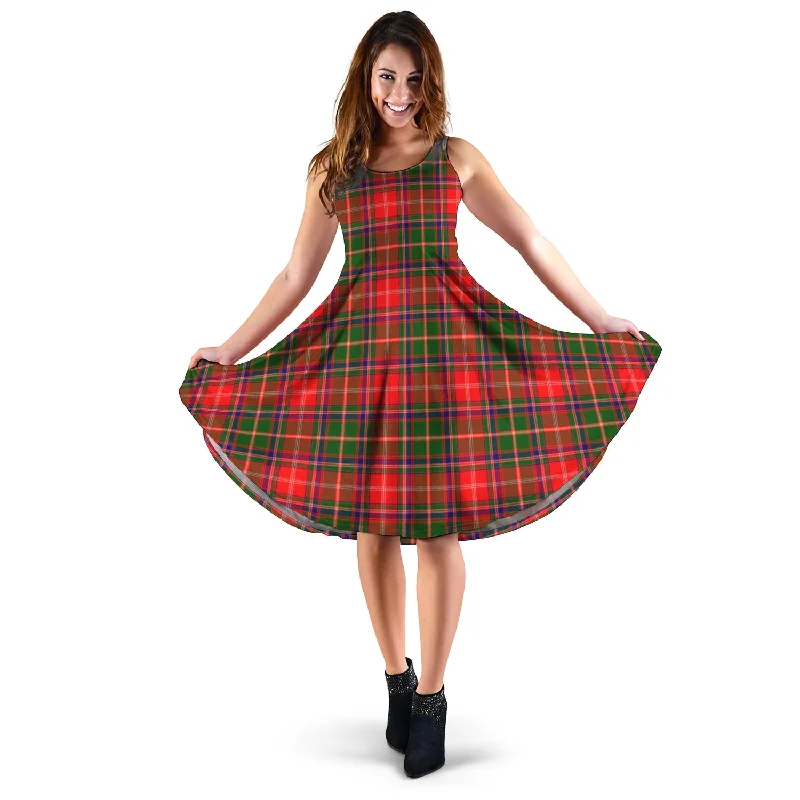 Don't Wait Somerville Modern Tartan Sleeveless Midi Womens Dress