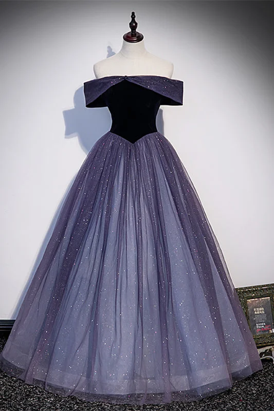 Huge Savings high-waisted dressLavender Sparkly Off-the-Shoulder Tulle Lace-Up Back Long Formal Dress Huge Savings high-waisted dressLavender Sparkly Off-the-Shoulder Tulle Lace-Up Back Long Formal Dress