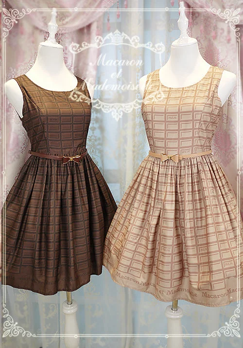 Clearance Event casual knit dressChess Story~Le Chocolat~Elegant Lolita Macaron Chocolate Series JSK Dress