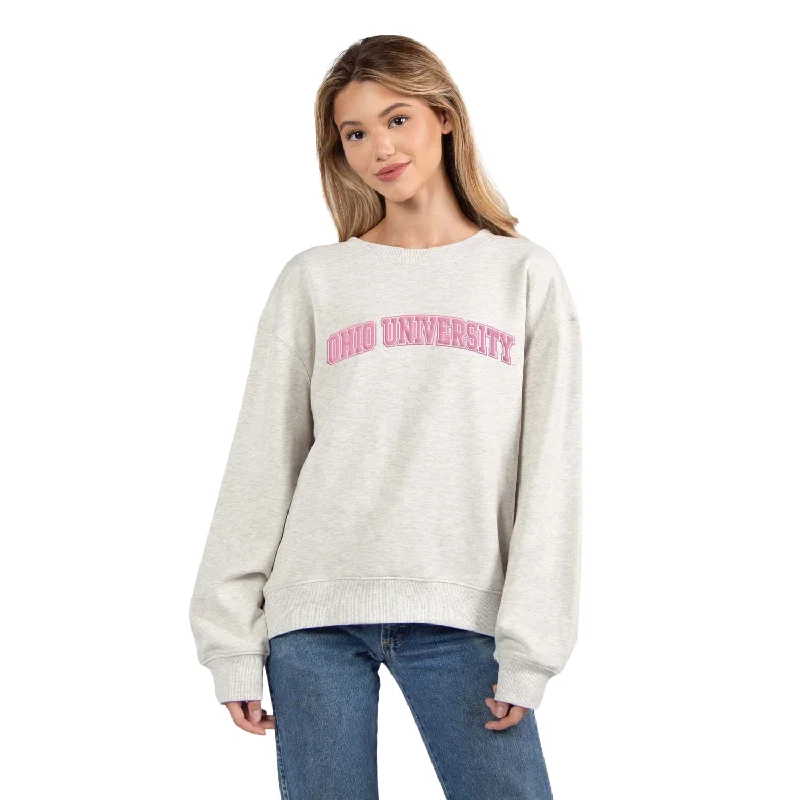 Reduced Prices high-quality hoodieactivewear hoodieOhio Bobcats Women's Chicka-D Baggy Grey Crew