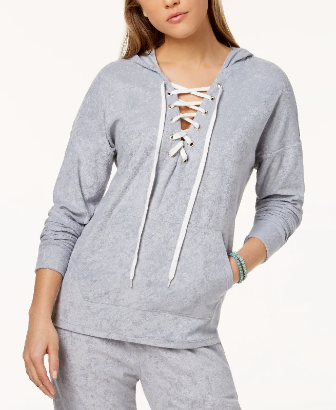 Weekend Special fashion-forward hoodiegym ready hoodieMaterial Girl Active Juniors Lace Up Baby Terry Hoodie