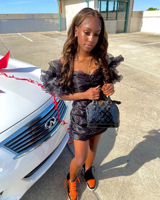 Year-End Sale one-shoulder dressSexy black dress, short black homecoming dresses, black women dresses, African women party dresses, birthday dress Y4376